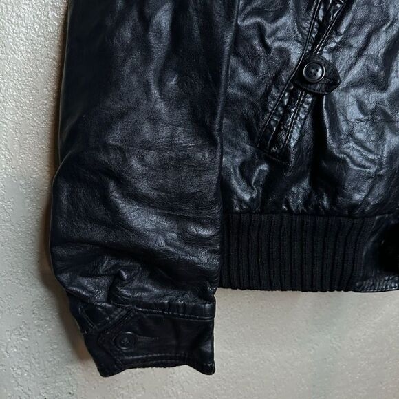 Vintage Mac Mor Wool Lined Genuine Leather Hooded Jacket Small - Picture 3 of 10